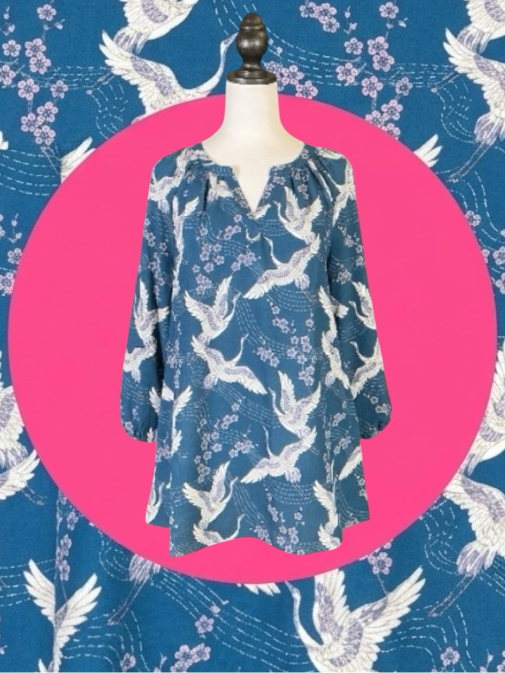 ModCloth Retro Mod Boho Coastal Grandma Eclectic Grandpa Art Deco Revival Top M